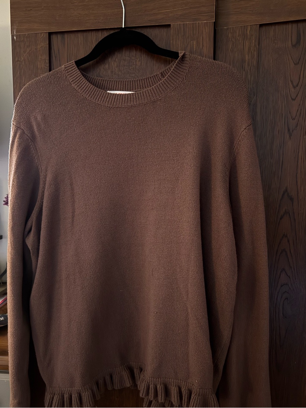 Joe Fresh Ruffled Hem Sweater Brown Size XL